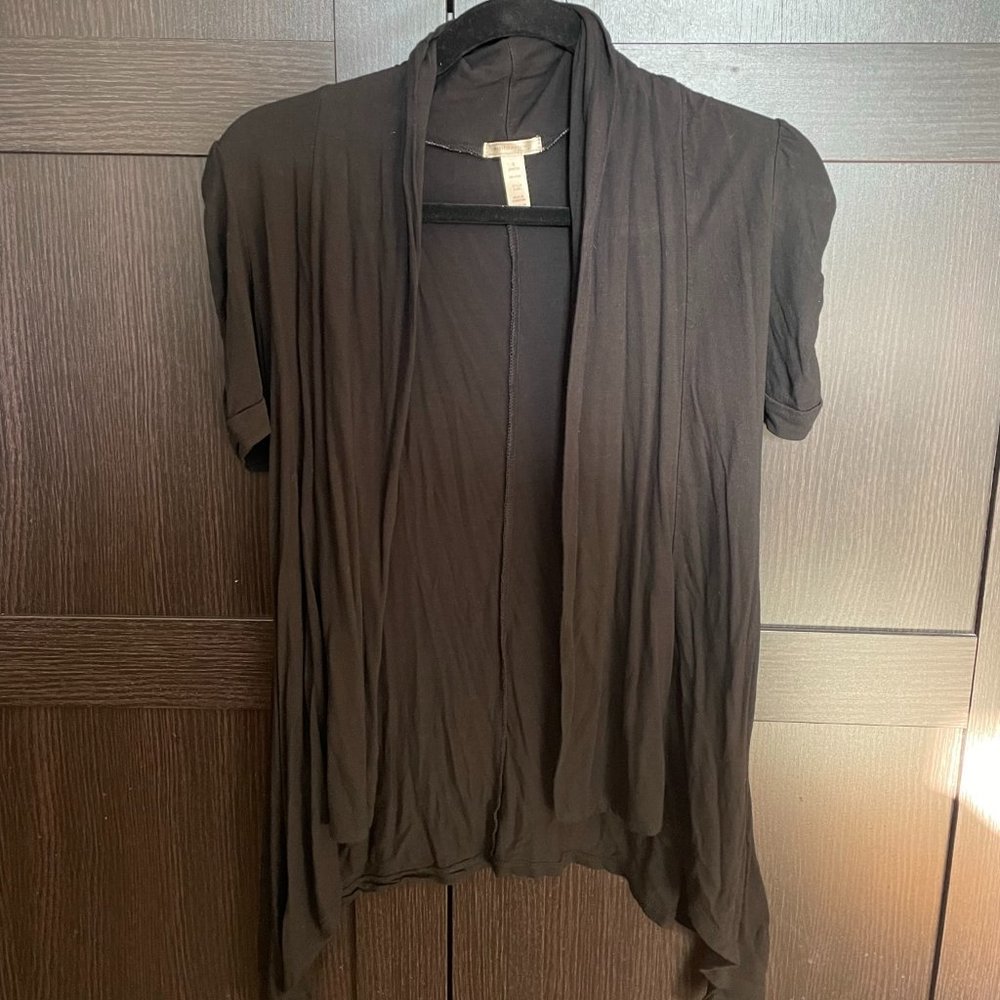 Black, Size Small Women's Short-Sleeve Cardigan